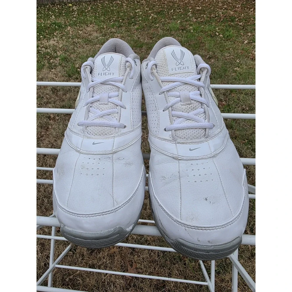 Nike Air Flight Mens Basketball Shoes White Silver Low Top Sneakers 315065-111